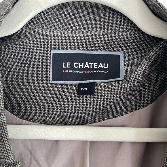 LE Chateau Gray Houndstooth Lined Formal Single Breasted Blazer Size S - Picture 8 of 9